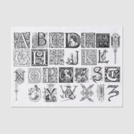 Komplette Tropfenplatine Alphabet Typografie Buchs Seidenpapier