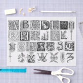 Komplette Tropfenplatine Alphabet Typografie Buchs Seidenpapier (Handwerk)