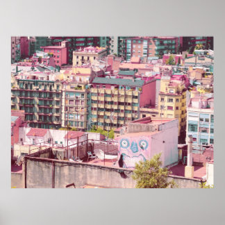 KOMPLEX FÜR WOHNUNGEN IN WEISS UND PINK POSTER