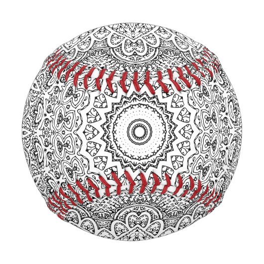 Komplex Mandala Muster Baseball (Rückseite)
