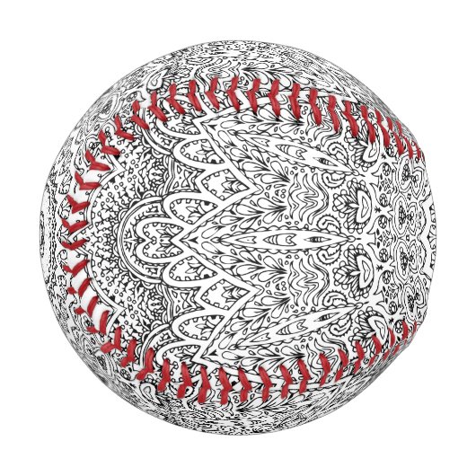 Komplex Mandala Muster Baseball (Vorderseite Links)
