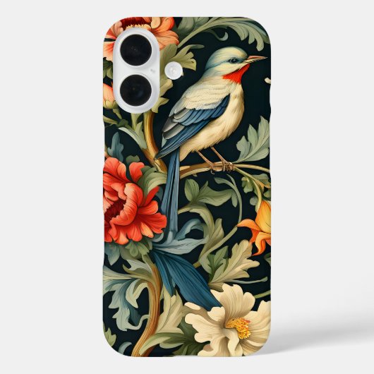 Komplexe Blumen mit Vogel Case-Mate iPhone Hülle (Rückseite)