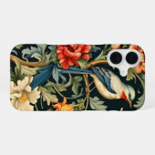 Komplexe Blumen mit Vogel iPhone 16 Hülle (Rückseite (Horizontal))
