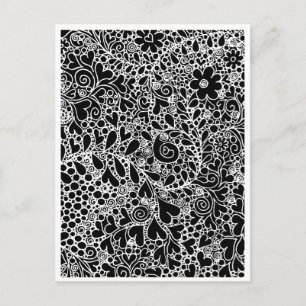 Komplexe Blumen und Herzen Postkarte