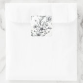 komplexe botanische Elemente Quadratischer Aufkleber (Tasche)