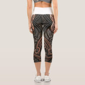 Komplexe digitale Mandala-Kunst Capri Leggings (Rückseite)