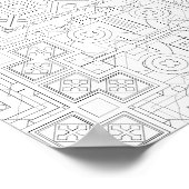 Komplexe Farbseite mit Quadrat-Muster Mosaik-Gitte Poster (Ecke)