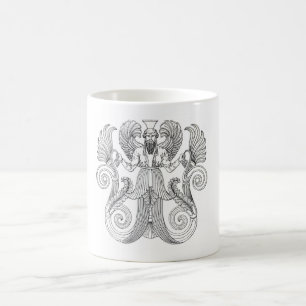 KOMPLEXE FEDER 'N TINTEN DESIGN VINTAGE! ALT! MALE KAFFEETASSE