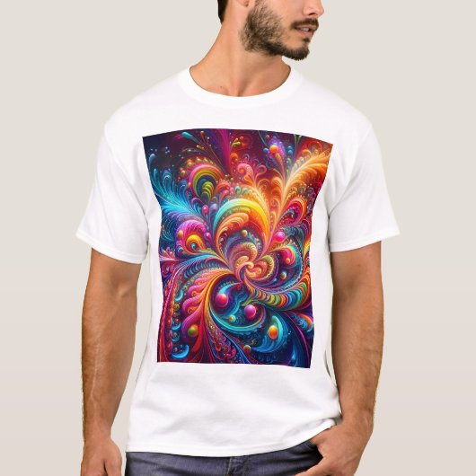 Komplexe geometrische moderne Kunst lebendige Natu T-Shirt (Vorderseite)