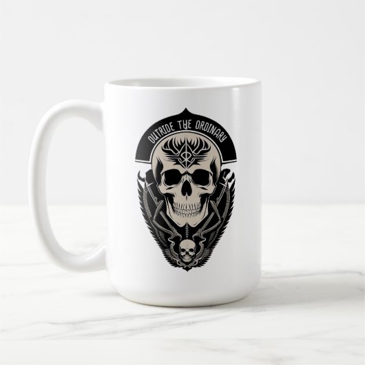 Komplexe gotische Schädelillustration Kaffeetasse (Links)