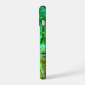Komplexe grüne Texturen iPhone 15 Hülle (Linke Seite)
