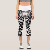 Komplexe Hypnotische Mandala-Kunst Capri Leggings (Vorderseite)