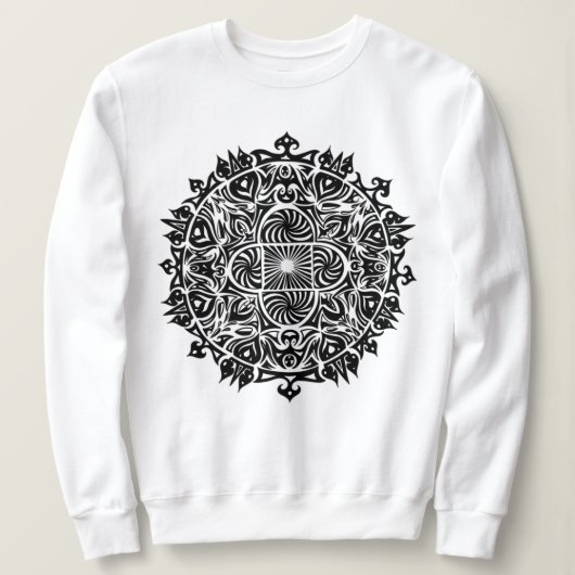 Komplexe Hypnotische Mandala-Kunst Sweatshirt (Design vorne)