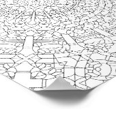Komplexe Kaleidoskop-Mandala-Malvorlage Poster (Ecke)