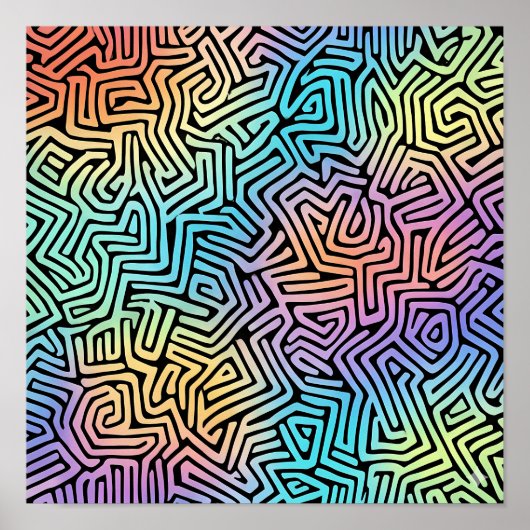 Komplexe leuchtende Tessellations-Wallpaper Poster (Vorne)