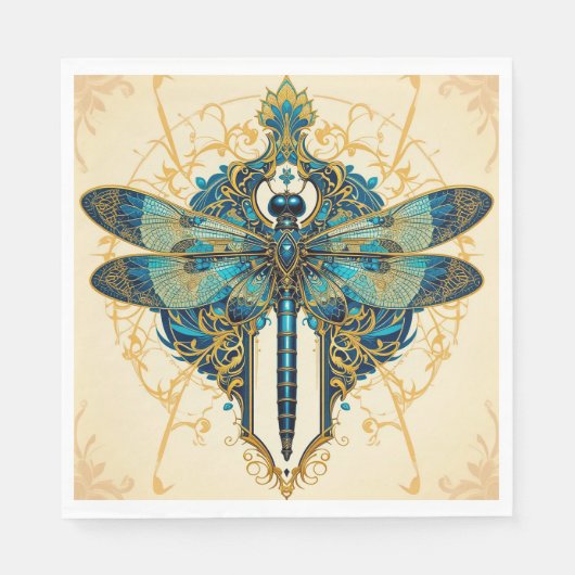 Komplexe Libellen-Kunst Serviette (Vorderseite)