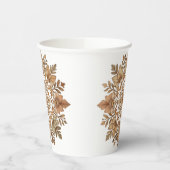 Komplexe Mandala-Blumen-Brauntöne-Kunst Pappbecher (Links)