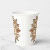 Komplexe Mandala-Blumen-Brauntöne-Kunst Pappbecher (Rechts)