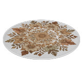 Komplexe Mandala-Blumen-Brauntöne-Kunst Schneidebrett (Ecke)