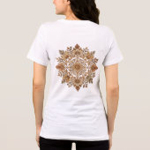 Komplexe Mandala-Blumen-Brauntöne-Kunst Tri-Blend Shirt (Rückseite)