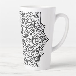 Komplexe schwarze Linien-Mandala-Kunst Milchtasse