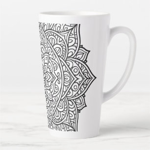 Komplexe schwarze Linien-Mandala-Kunst Milchtasse