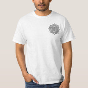 Komplexe Schwarze Linien-Mandala-Kunst T-Shirt