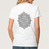Komplexe Schwarze Linien-Mandala-Kunst T-Shirt (Rückseite)