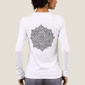 Komplexe schwarze Linien-Mandala-Kunst Tri-Blend Shirt (Rückseite)