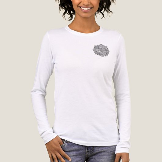 Komplexe schwarze Linien-Mandala-Kunst Tri-Blend Shirt (Vorderseite)
