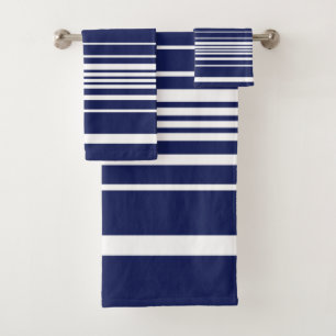 Komplexe Streifen - blau Badhandtuch Set