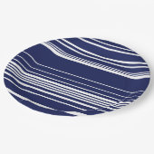Komplexe Streifen - blau Pappteller (Schrägansicht)