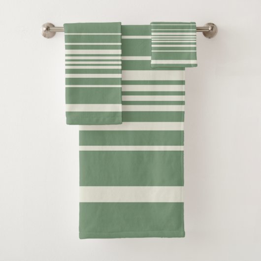 Komplexe Streifen in Grün Badhandtuch Set (Insitu)