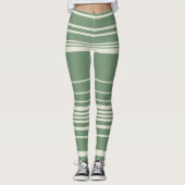 Komplexe Streifen in Grün Leggings (Vorderseite)