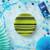 Komplexe Streifen - Kalkgrün Pappteller (Party)