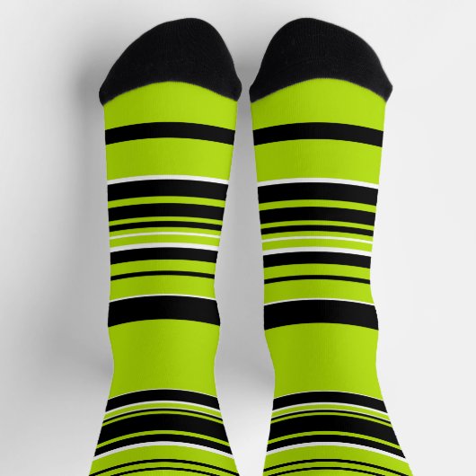 Komplexe Streifen - Kalkgrün Socken (Oben)