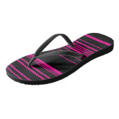 Komplexe Streifen - Magenta und Schwarz Badesandalen (Schrägansicht)