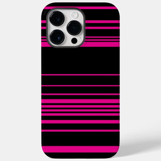 Komplexe Streifen - Magenta und Schwarz Case-Mate iPhone Hülle (Rückseite)