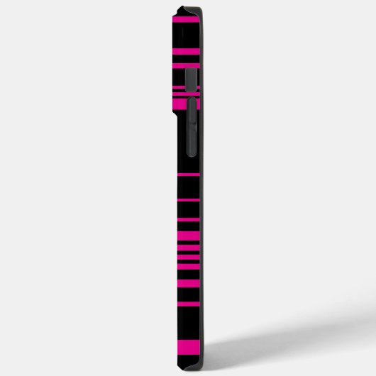 Komplexe Streifen - Magenta und Schwarz Case-Mate iPhone Hülle (Rückseite / Links)