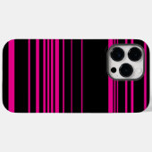Komplexe Streifen - Magenta und Schwarz Case-Mate iPhone Hülle (Rückseite (Horizontal))