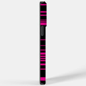 Komplexe Streifen - Magenta und Schwarz Case-Mate iPhone Hülle (Rückseite / Rechts)