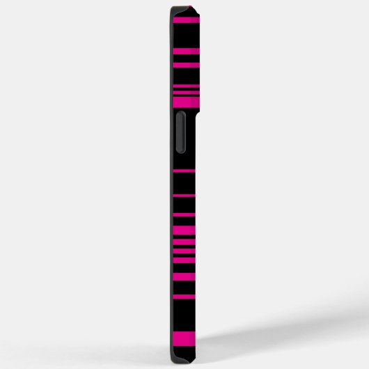 Komplexe Streifen - Magenta und Schwarz Case-Mate iPhone Hülle (Rückseite / Rechts)