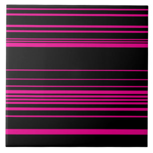 Komplexe Streifen - Magenta und Schwarz Fliese