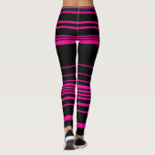 Komplexe Streifen - Magenta und Schwarz Leggings (Rückseite)