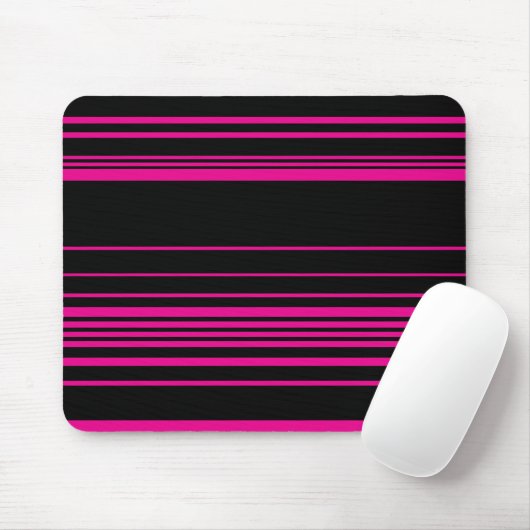 Komplexe Streifen - Magenta und Schwarz Mousepad (Mit Mouse)