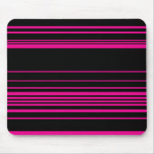 Komplexe Streifen - Magenta und Schwarz Mousepad (Vorne)