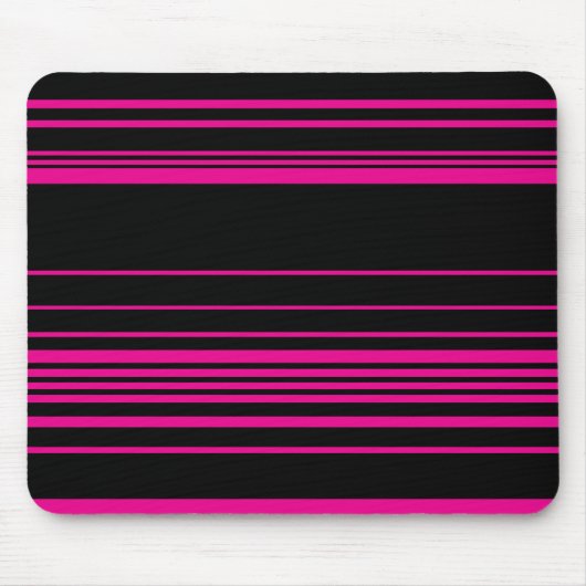 Komplexe Streifen - Magenta und Schwarz Mousepad (Vorne)