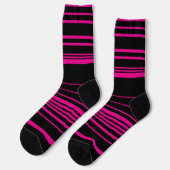Komplexe Streifen - Magenta und Schwarz Socken (Linkes Detail)