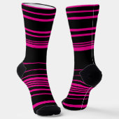 Komplexe Streifen - Magenta und Schwarz Socken (Gewinkelt)