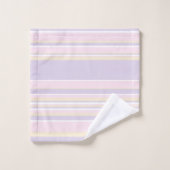 Komplexe Streifen - pastellrosa, gelb und Lila Badhandtuch Set (Waschlappen)